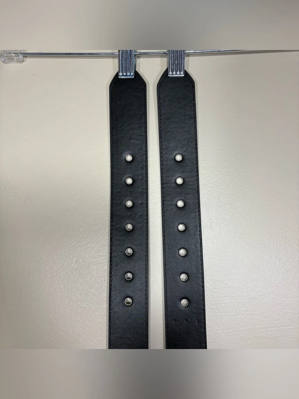 foolsGold Black Pyramid Stud Leather Belt with Silver Buckle- 4XL